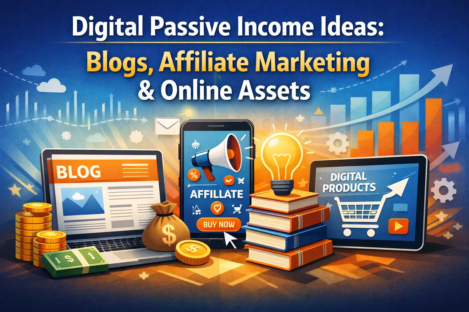Digital Passive Income Ideas: How to Build Blogs, Affiliate Marketing, and Online Assets That Pay You Long-Term