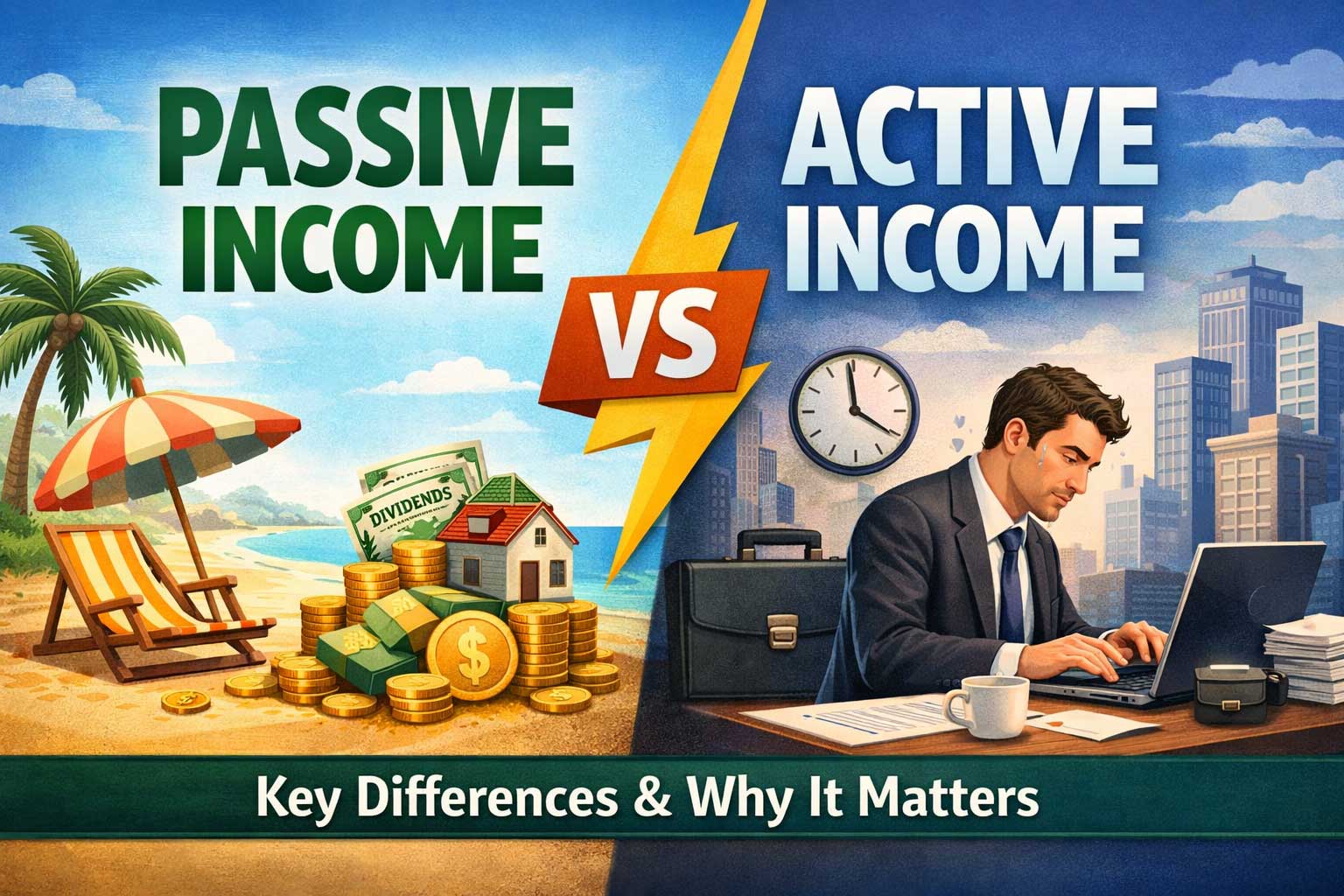 Passive Income vs Active Income: Key Differences, Real Examples, and How to Build the Right Mix
